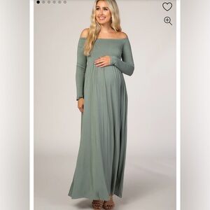 Pinkblush sage green maternity dress sz S